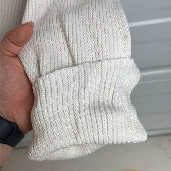 Free People Women’s Cream Oversized V-Neck Sweater XS - Picture 4 of 6